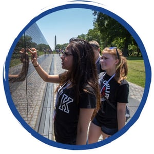 Girl Standing at Vietnam War Memorial Girl Standing at Vietnam War Memorial